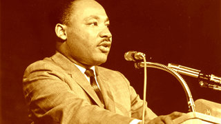 Dr. Martin Luther King, Jr., champion of human rights.